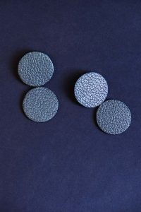 Boucles Anne Goy double rond cuir irisé