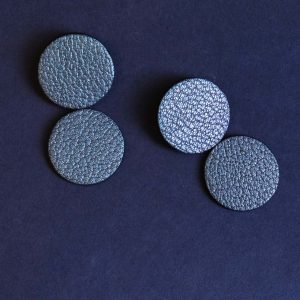 Boucles Anne Goy double rond cuir irisé