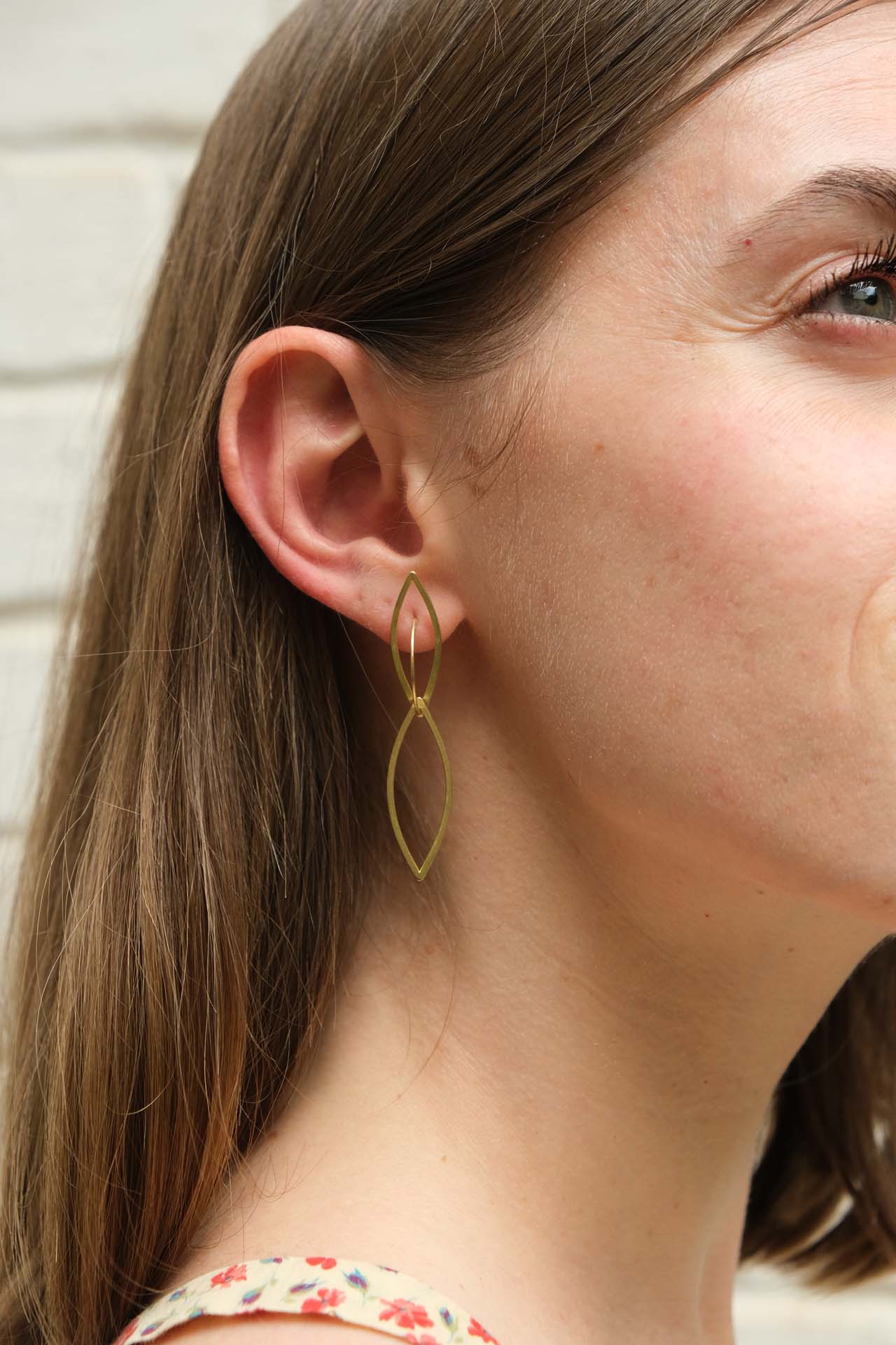 Boucles Sabine Herman Navette or jaune mat