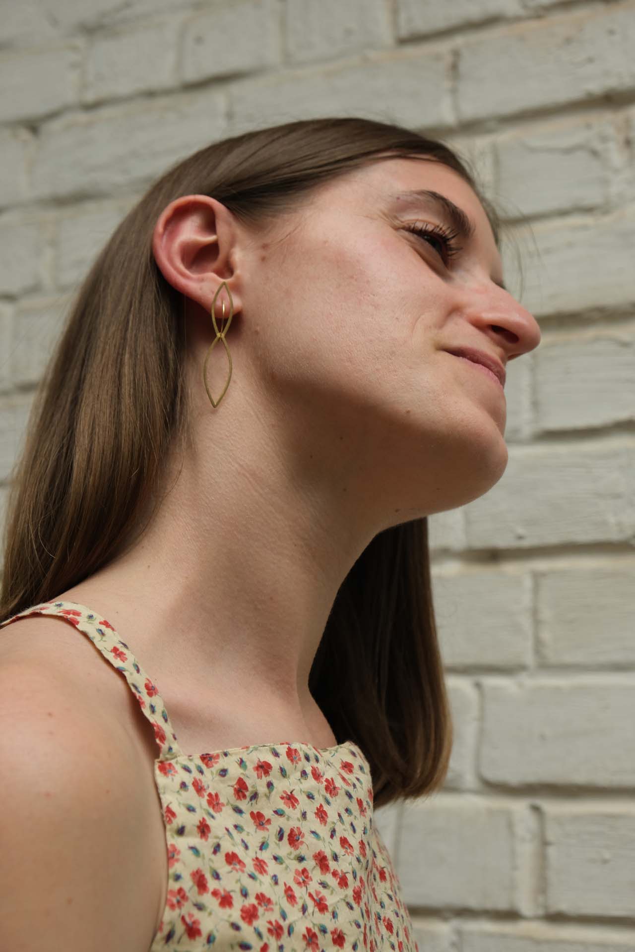 Boucles Sabine Herman Navette or jaune mat