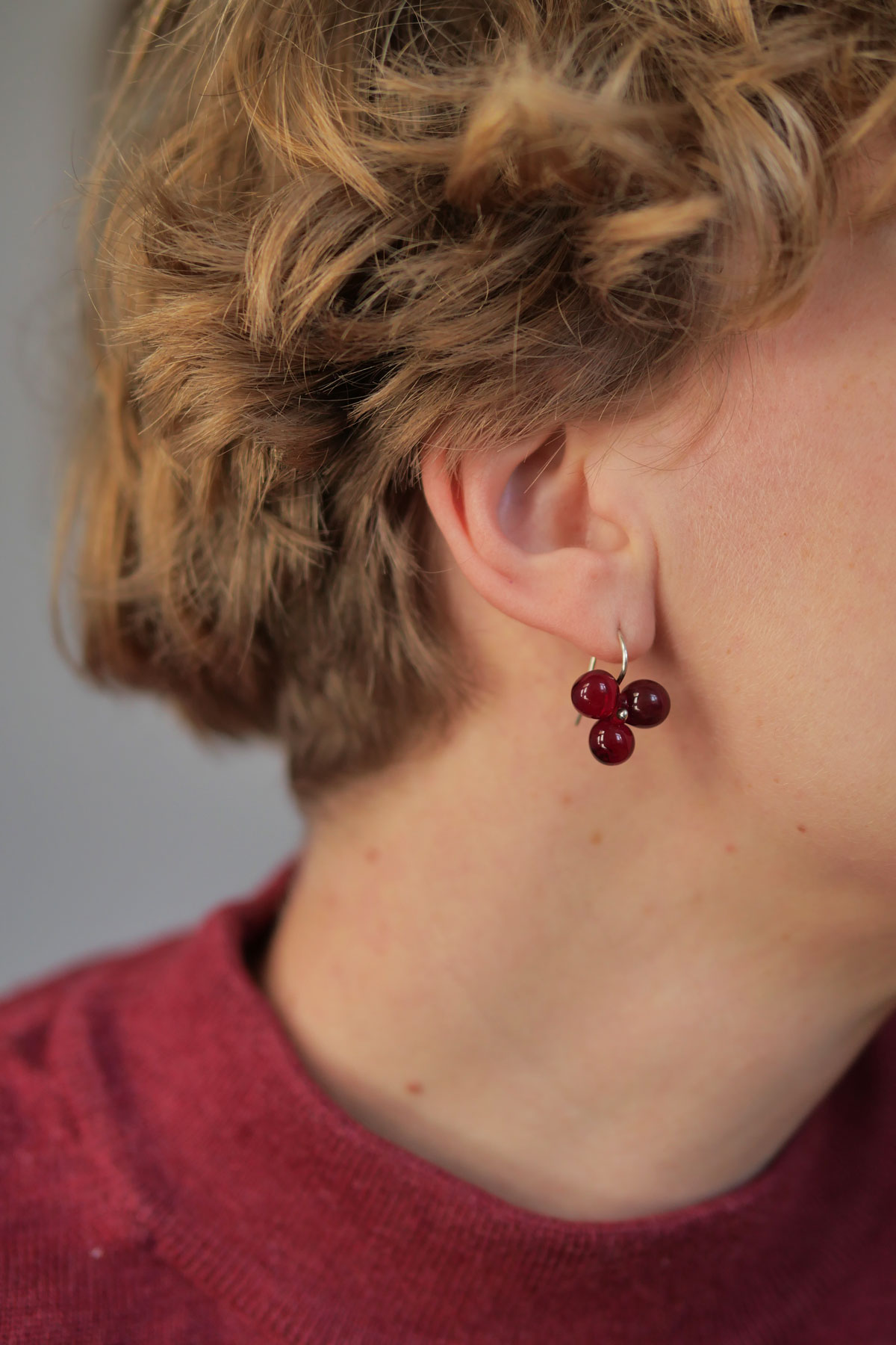 Hectare Boucles d'oreille Andréa Borst verre argent
