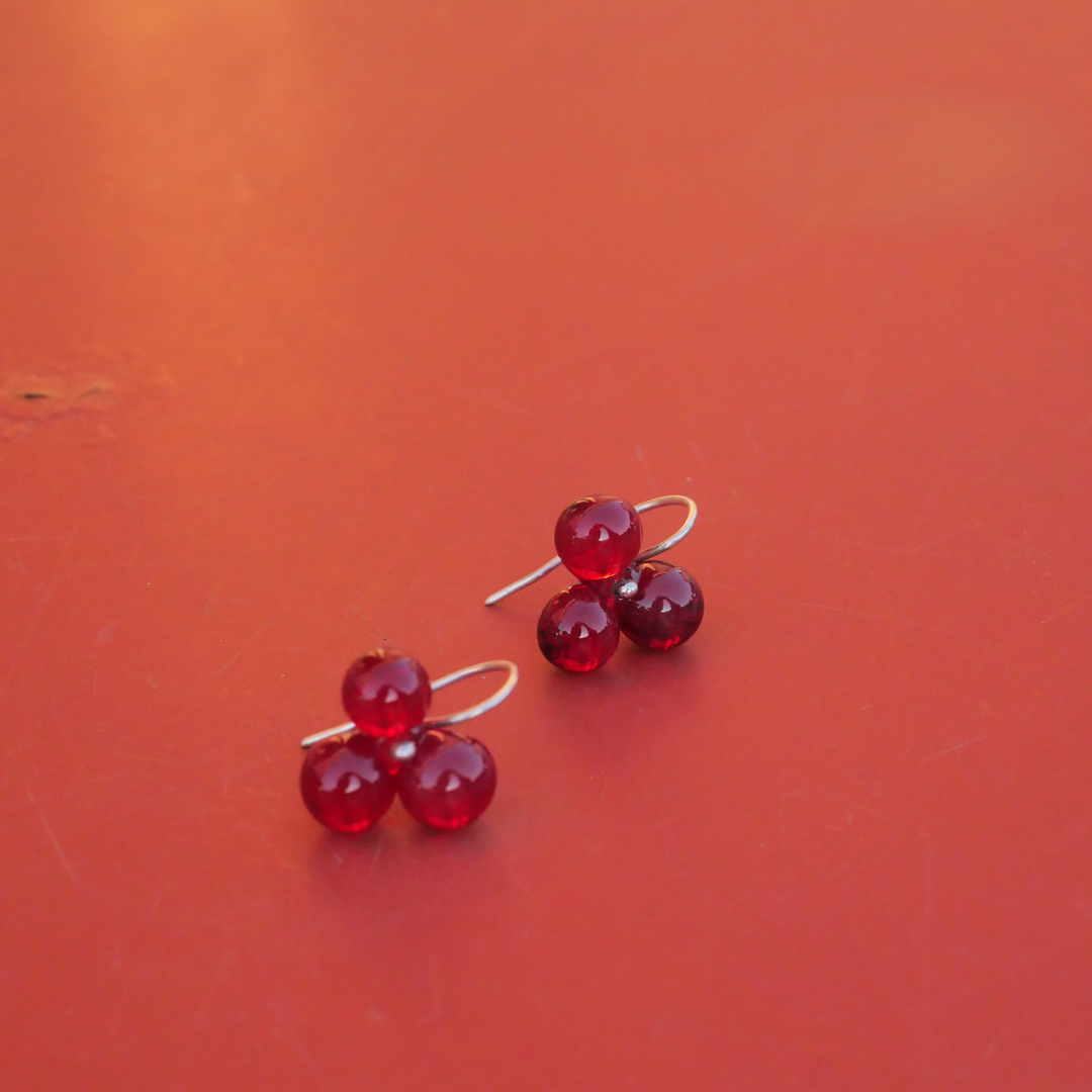 Hectare Boucles d'oreille Andréa Borst verre argent