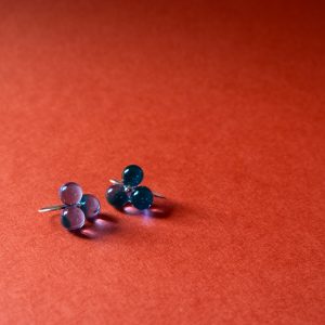 Hectare Boucles d'oreille Andréa Borst verre argent