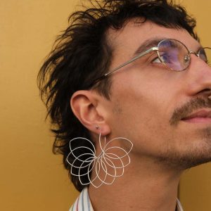 Boucles Hannah Tomoko lotus argent E-Linea-2-918b