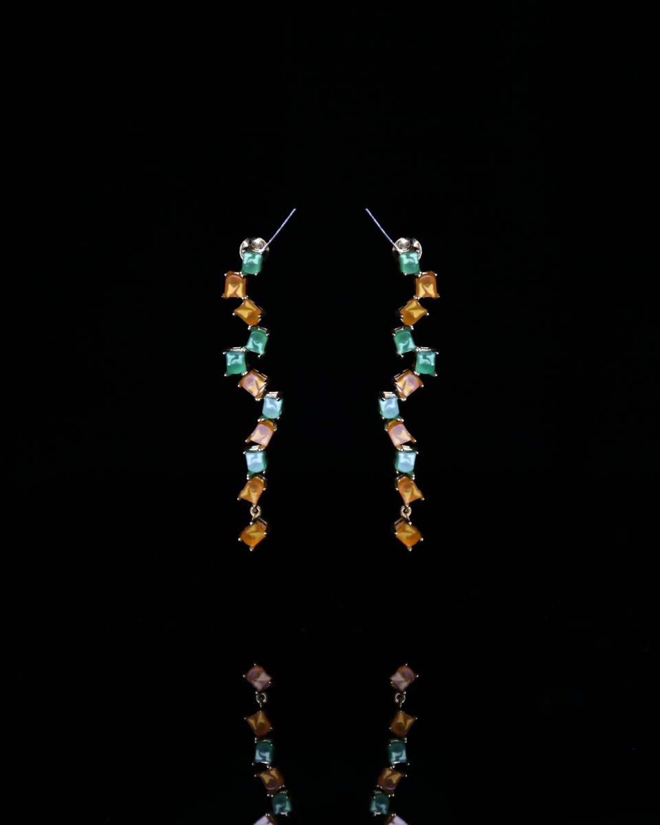 Boucles Xinyi chen Midnight maze orange et vert