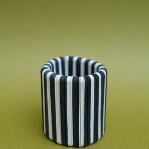 Bracelet Ana Hagopian Manchette noir et blanc papier