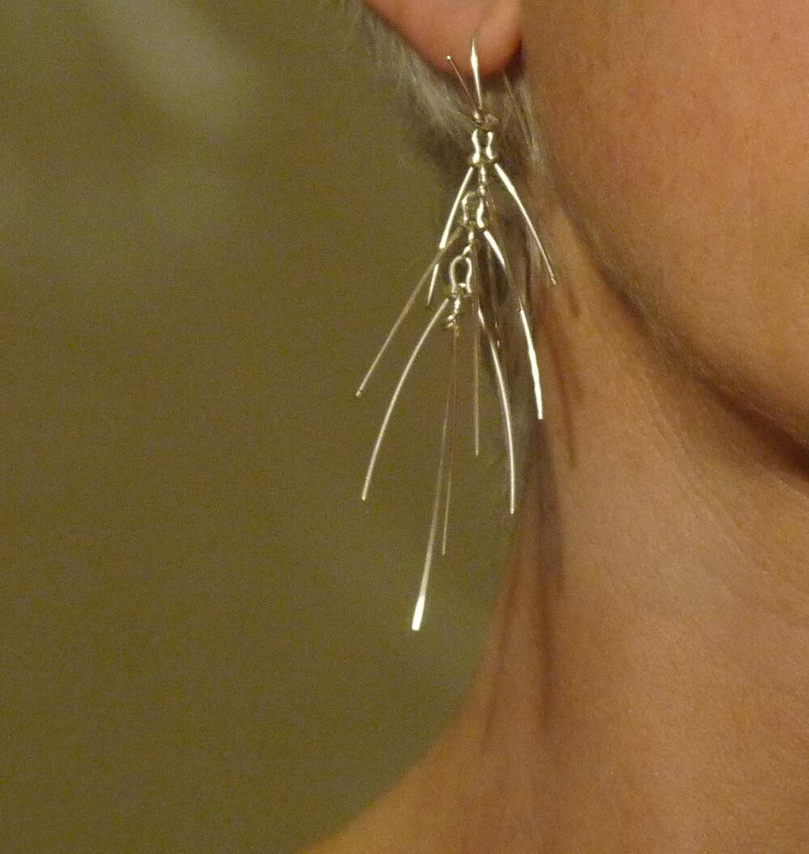 Chloé noyon Prêle des champs boucles d'oreilles argent