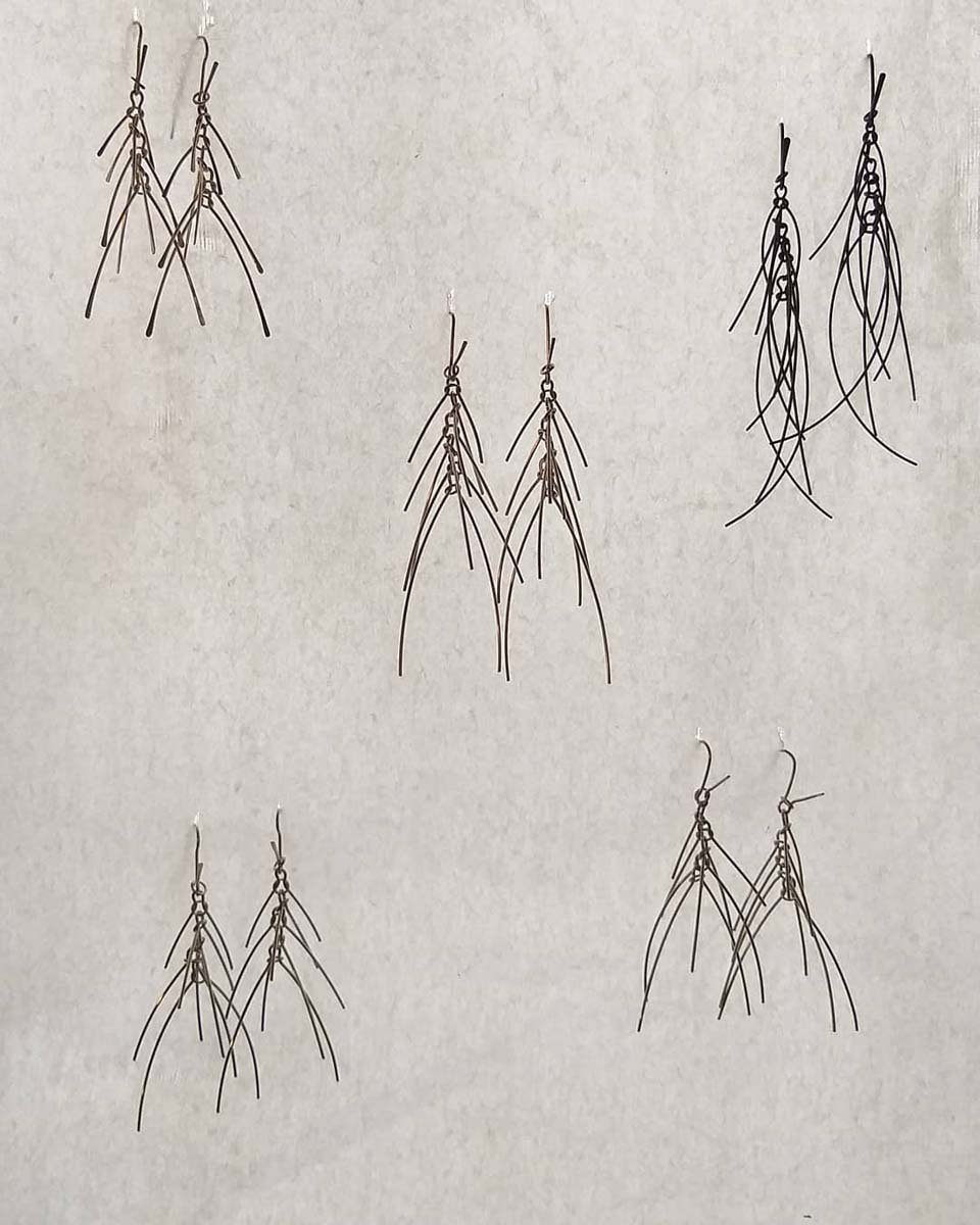 Chloé noyon Prêle des champs boucles d'oreilles argent